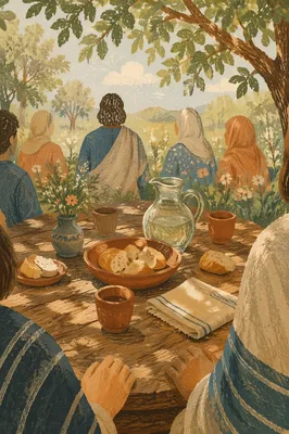 Peaceful Garden Communion Table Gathering