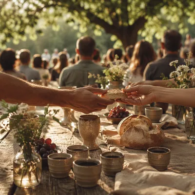 Outdoor Communion Table in Garden Light