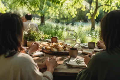 Outdoor Communion Table in Garden Light