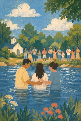 Sunny Outdoor River Baptism Celebration