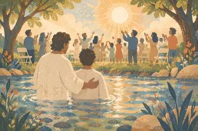 Joyful River Baptism on a Sunny Afternoon