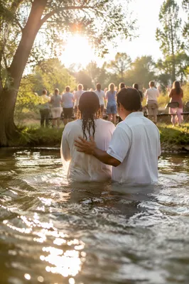 Joyful Outdoor River Baptism Celebration