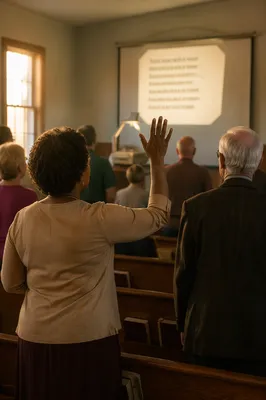 Overhead Projector Worship Lyrics in Church