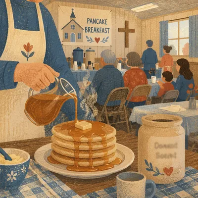 Church Pancake Breakfast Fundraiser in Fellowship Hall