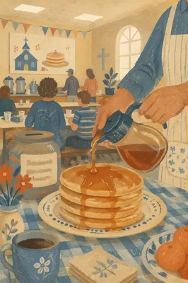 Church Pancake Breakfast Fundraiser Fellowship Hall