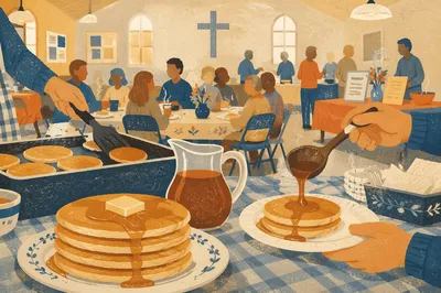 Church Hall Pancake Breakfast Fundraiser Morning