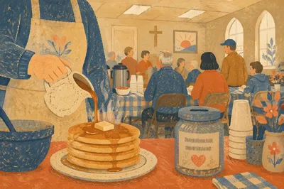 Church Pancake Breakfast Fundraiser Fellowship Hall