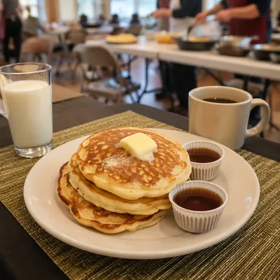 Church Pancake Breakfast Fundraiser Table Setting