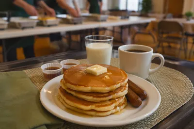 Church Pancake Breakfast Fundraiser Table Setting