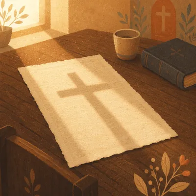 Parchment Paper with Soft Cross Shadow