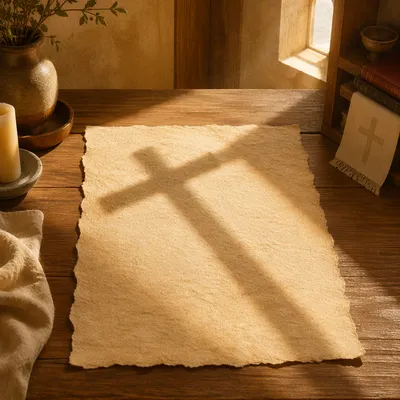 Parchment Paper with Soft Cross Shadow