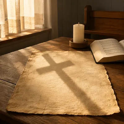 Aged Parchment with Soft Cross Shadow