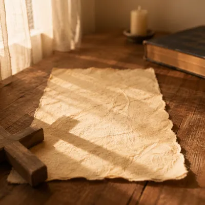 Parchment Paper with Soft Cross Shadow