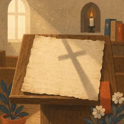 Aged Parchment with Chapel Cross Shadow