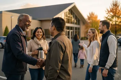Church Welcome Team in Morning Parking Lot