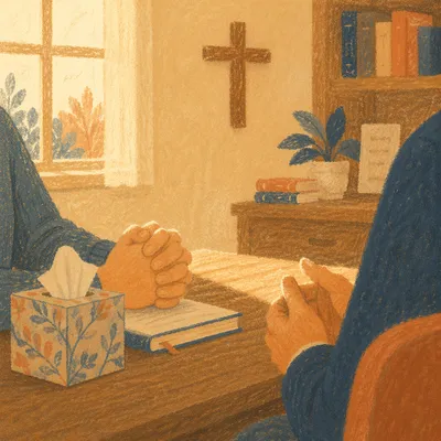 Quiet Pastoral Counseling in Church Office