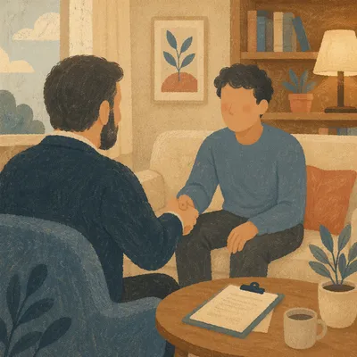 Compassionate Pastor Counseling in Quiet Office