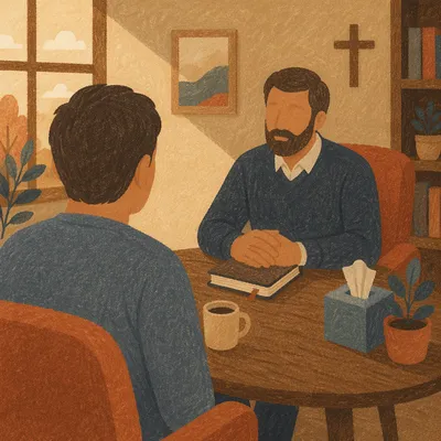 Pastoral Counseling in Warm Church Office