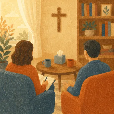 Confidential Pastor Counseling in Church Office