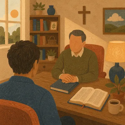 Quiet Pastoral Counseling in Church Office