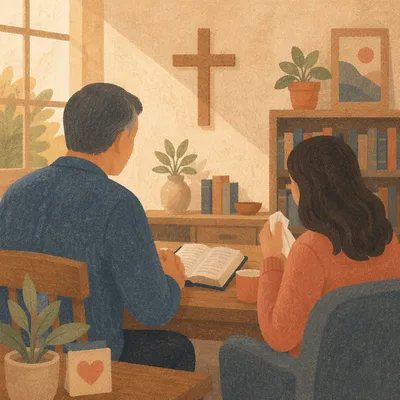 Confidential Pastor Counseling in Church Office