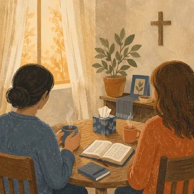 Peaceful Pastor Counseling in Church Office