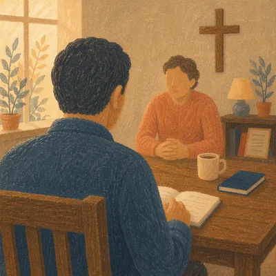 Confidential Pastor Counseling in Church Office