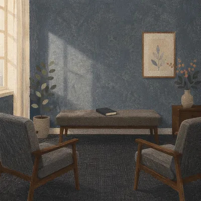 Quiet Pastor Counseling Office With Bible
