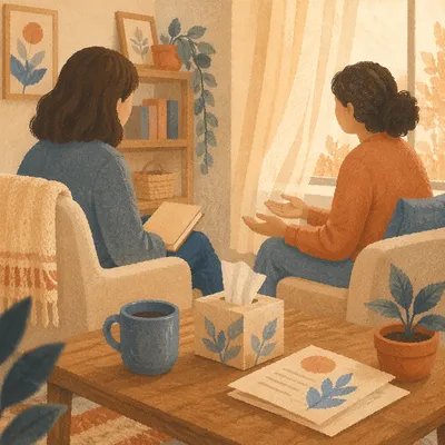 Compassionate Pastor Counseling in Church Office