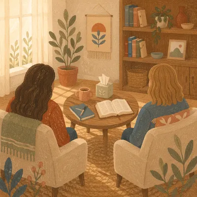Private Pastoral Counseling in Warm Church Office