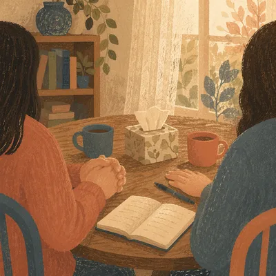 Pastoral Counseling Conversation in Warm Church Office