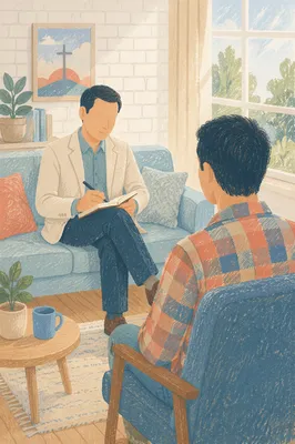 Compassionate Pastor Counseling in Peaceful Office