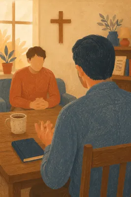 Confidential Pastor Counseling in Church Office