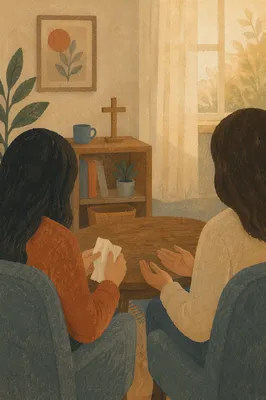 Quiet Pastoral Counseling in Church Office