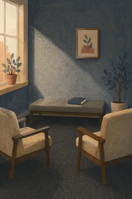 Quiet Pastor Counseling Office With Bible