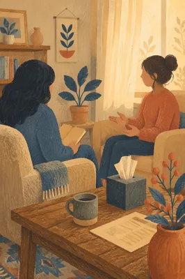 Compassionate Pastor Counseling in Church Office
