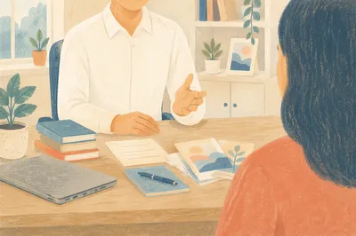 Pastoral Counseling Conversation in Church Office