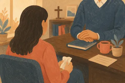 Pastor Counseling Session in Church Office