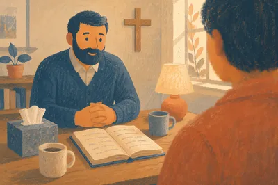 Pastor Counseling Session in Church Office