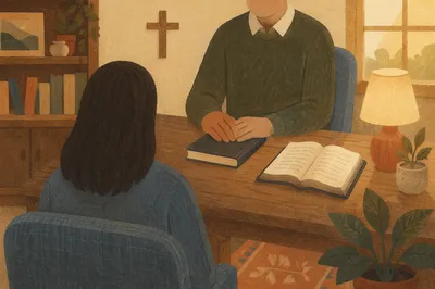 Quiet Pastoral Counseling in Church Office