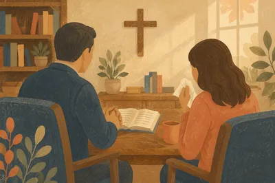Quiet Pastor Counseling in Church Office