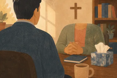 Pastoral Counseling Moment in Church Office