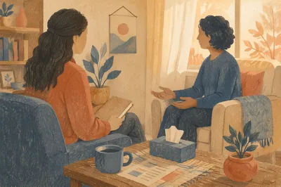 Compassionate Pastor Counseling in Church Office