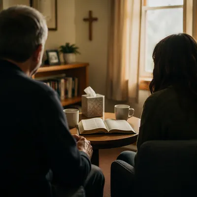 Private Pastor Counseling in Church Office