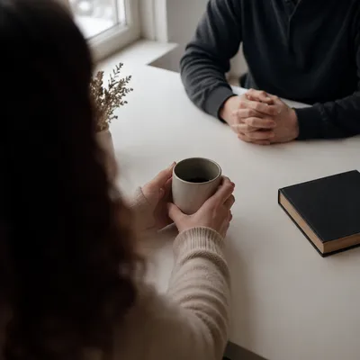 Quiet Pastoral Counseling in Church Office