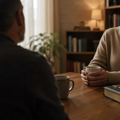 Confidential Pastor Counseling in Warm Church Office