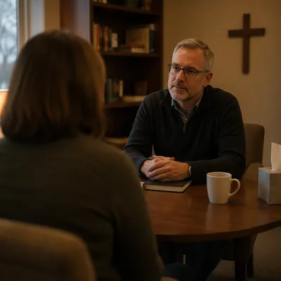 Pastoral Counseling Session in Church Office