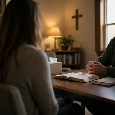 Pastoral Counseling in Warm Church Office