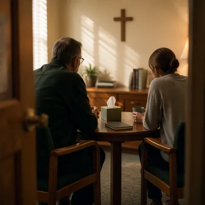 Confidential Pastor Counseling in Church Office
