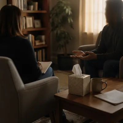 Compassionate Pastor Counseling in Church Office